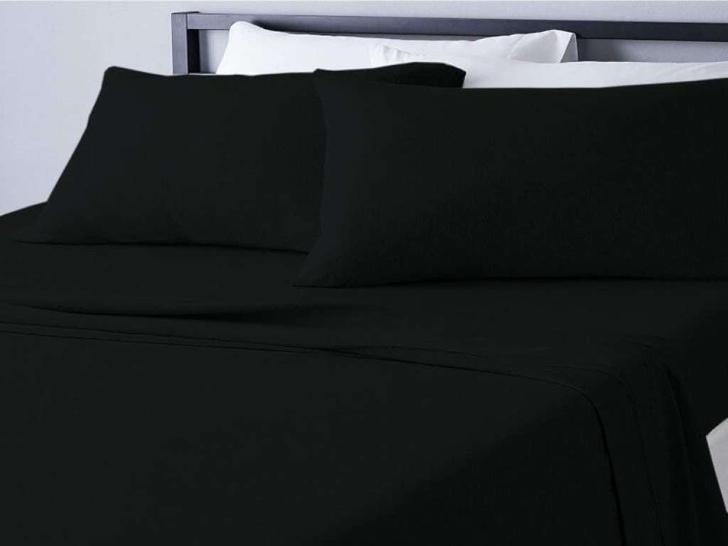 Σετ Σεντόνια Διπλά Μαύρα Με Λάστιχο 100% Βαμβακερά Reactive One Color Γαρύφαλλο 160x200+30 | Γαρύφαλλο - Λευκά Είδη